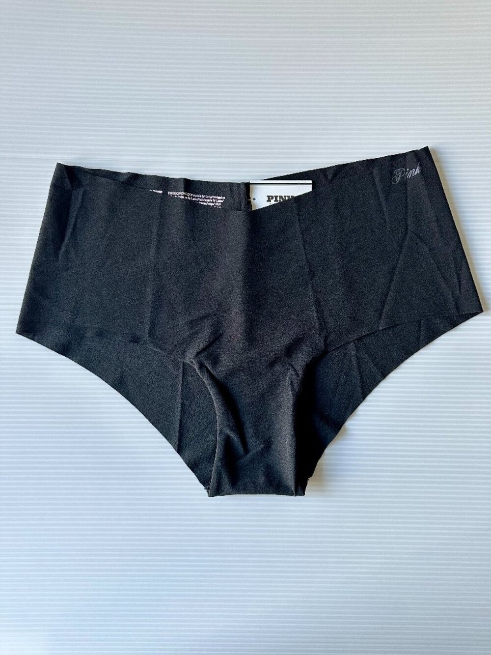 NEW PINK Victoria's Secret Black Low Rise Slight V-dip No-Show Cheeky panty